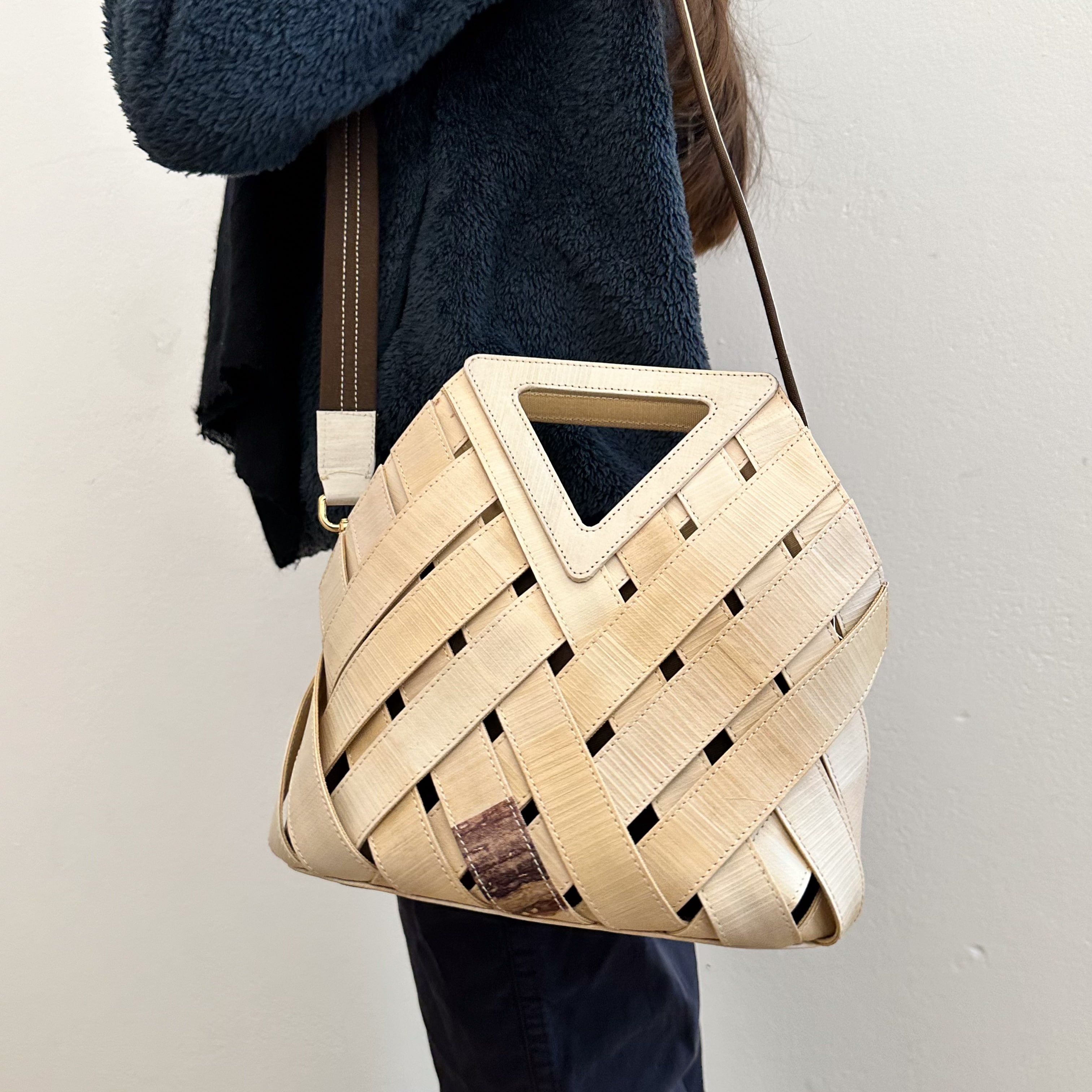 L'Imperatrice is a handmade bag from vegan banana leather.