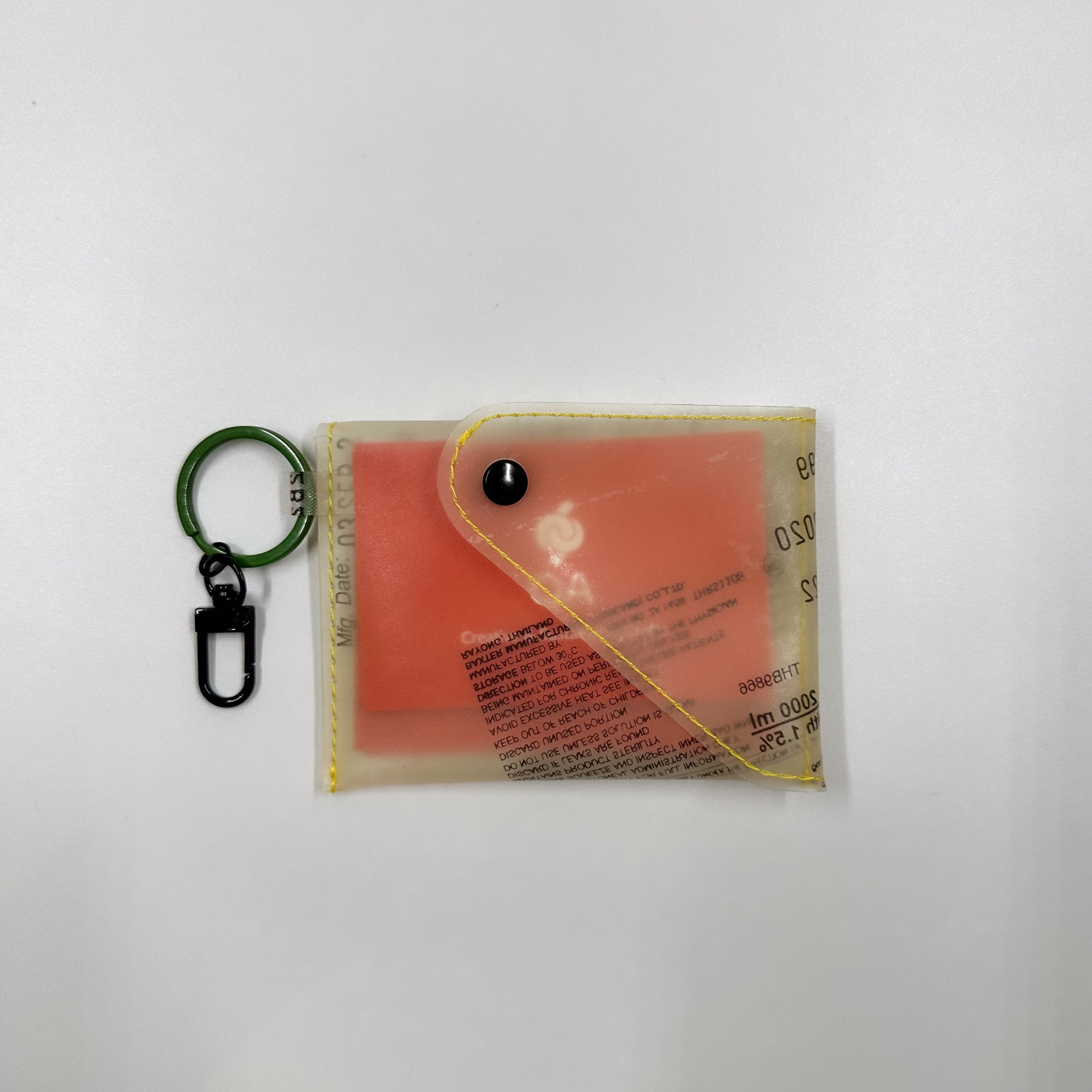 Handicraft sustainable and recycled wallet from Asia. The wallet is made of recycled dialysis bag and is sold online on www.qacrafts.com.