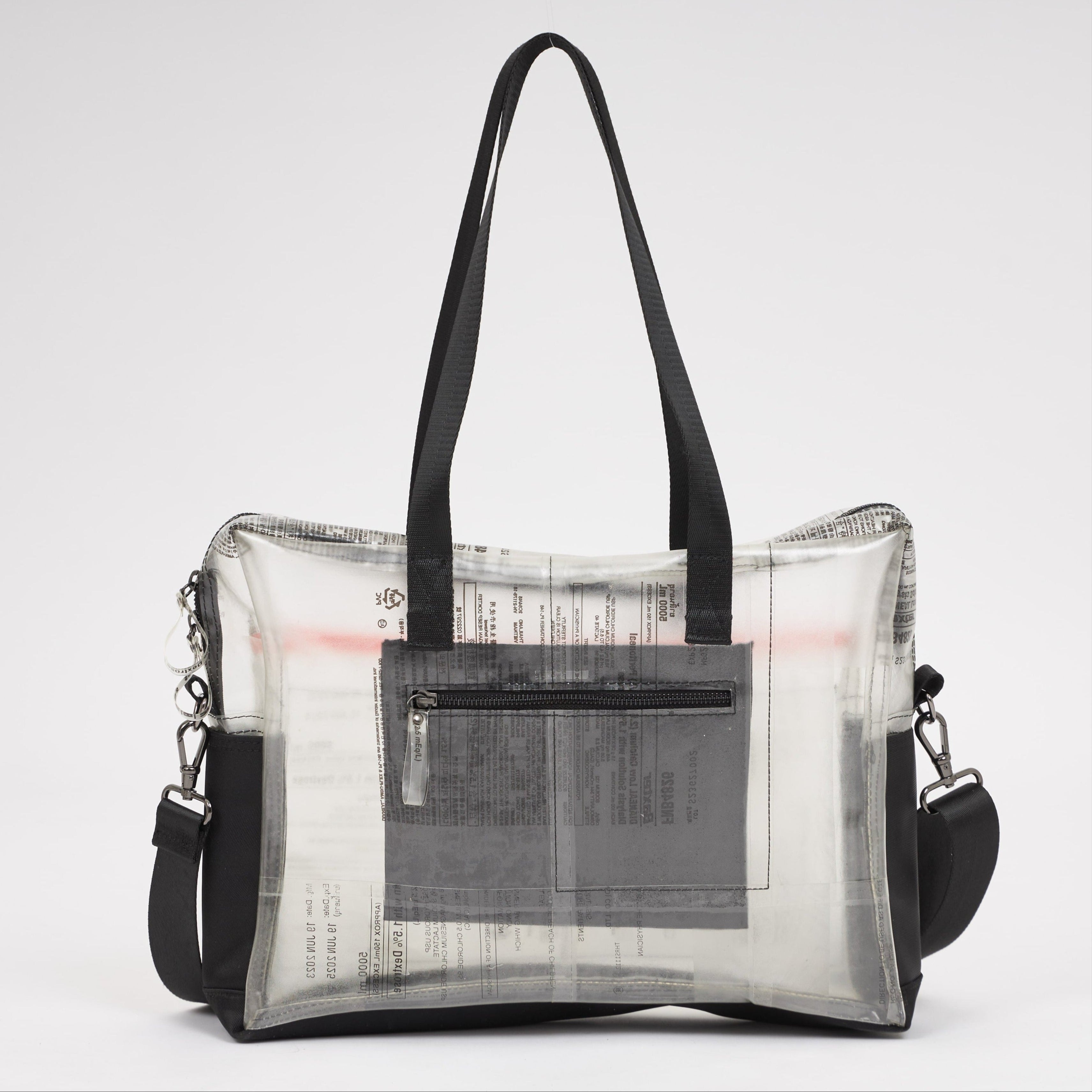 Handmade of recycled dialysis bags, it's a sustainable craft and ecofriendly. Sold by www.qacrafts.com