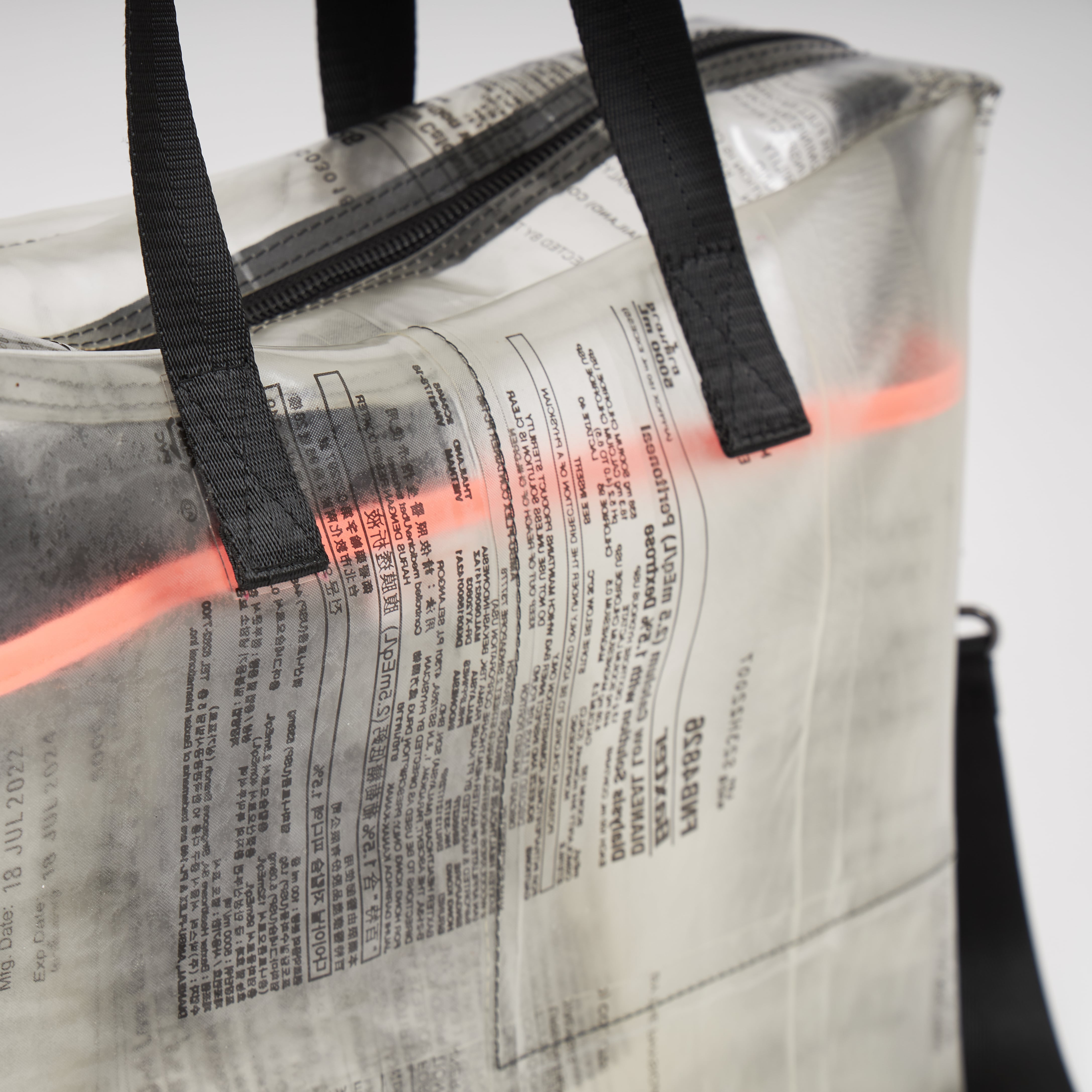 Handmade of recycled dialysis bags, it's a sustainable craft and ecofriendly. Sold by www.qacrafts.com