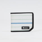 Handmade sustainable and recycled firehose wallet. The wallet is made of recycled firehose and sold online on www.qacrafts.com.